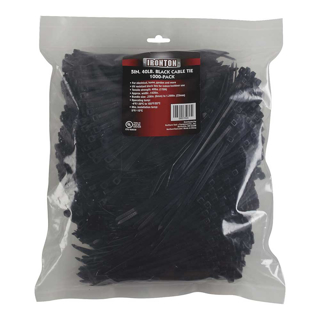 Picture of Ironton Multi-Pack Cable Zip Ties | 1000-Pk | 5-In. L x .142-In. W | 40-Lb. Tensile Strength | Black